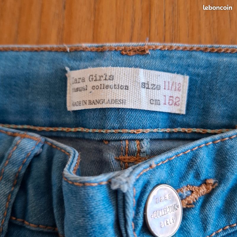 Jean skinny bleu ciel Zara taille 11-12 ans (image 2)