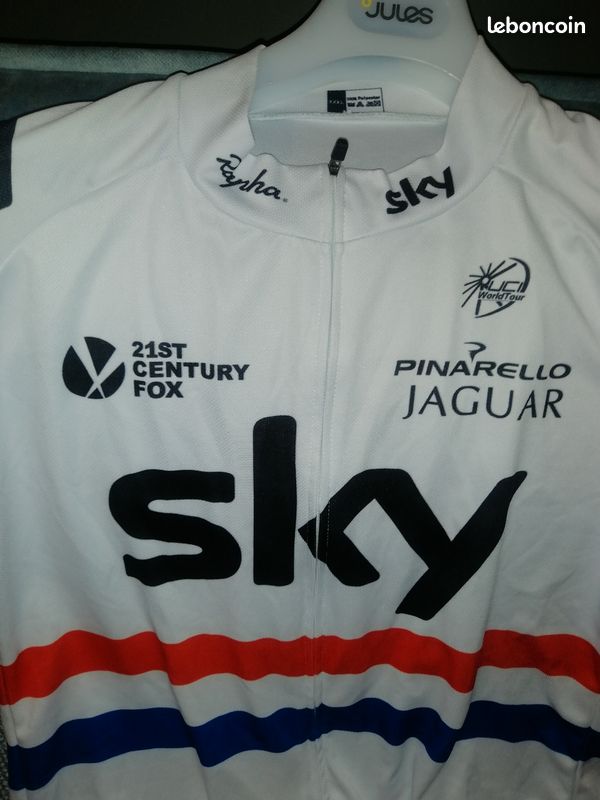 Maillot Cyclisme Pinarello Sky – Rapha – Homme Taille XL – Rouge – Occasion
