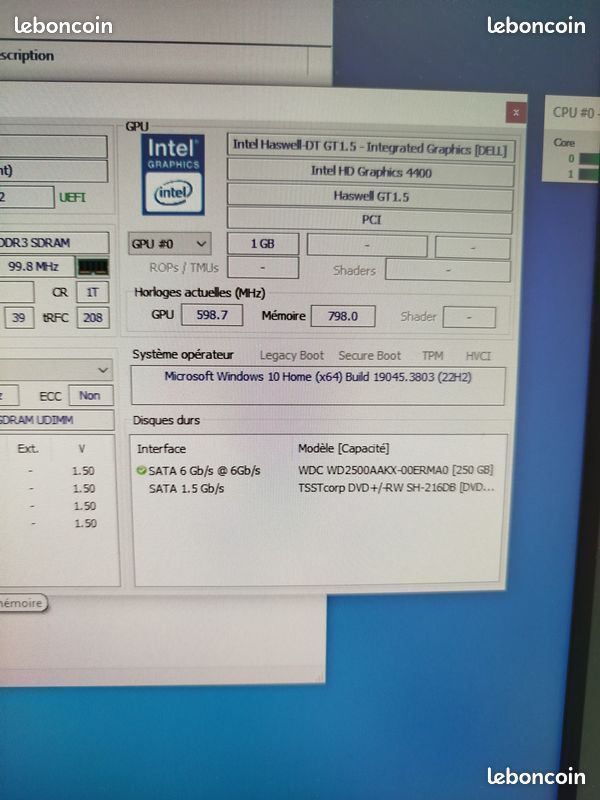 Ordinateur gaming Dell Optiplex 3020 Intel I3-4130 (3.4GHz) / SSD 500 Go / 8 Go DDR3 / Geforce 960 GTX 4 Go / Windows 11 famille et Office 2021 activés (image 5)
