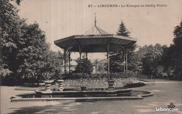 33 LIBOURNE. Place de la Gare lignes des Tramways 1922