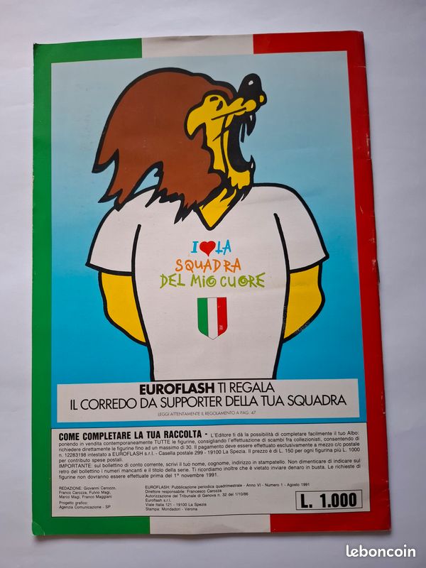 10 Stickers Calcio 92 EUROFLASH (1991/92) - Figurines Joueurs Italiens Au Choix