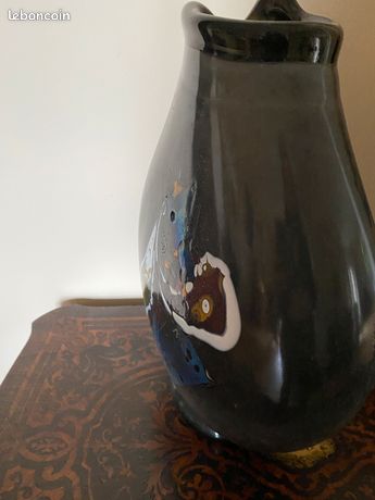 Vase En Verre Soufflé Signé Jc Novaro Vase En Verre Soufflé Signé Jc Novaro