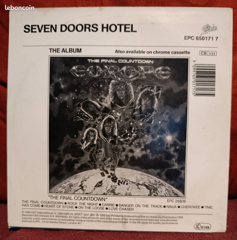 Europe, Rock the night vinyle 45T (image 2)
