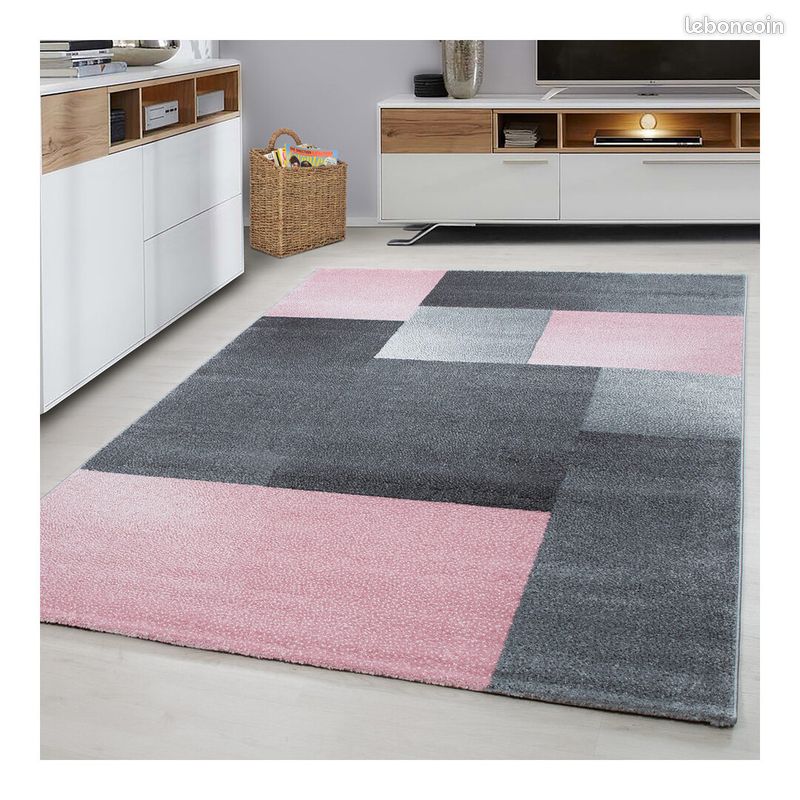 Tapis contemporain rectangle graphique Salmon Rose 160x230 (image 2)