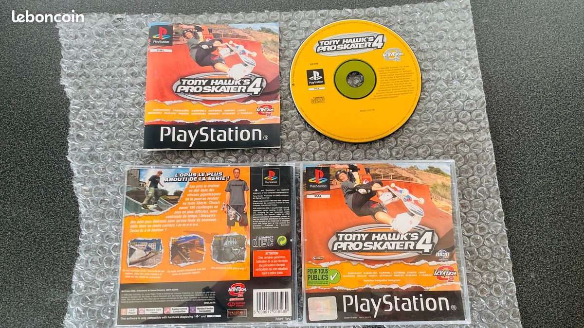 Jeu Tony Hawk's Pro Skater 4 PS1 - Boîte PAL FR Complète, Très Bon état, Fonctionne Parfaitement