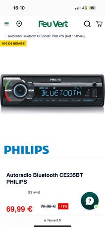 Autorradio Philips Phice235Bt - Feu Vert