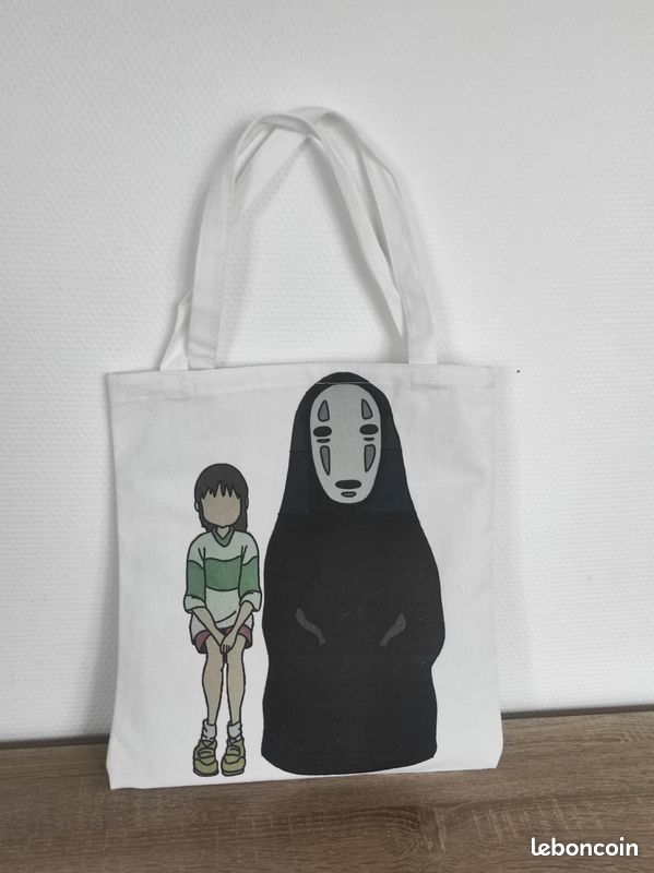 Tote bag blanc de Chihiro, sac double face de voyage de Chihiro de Hayao Miyazaki (image 13)