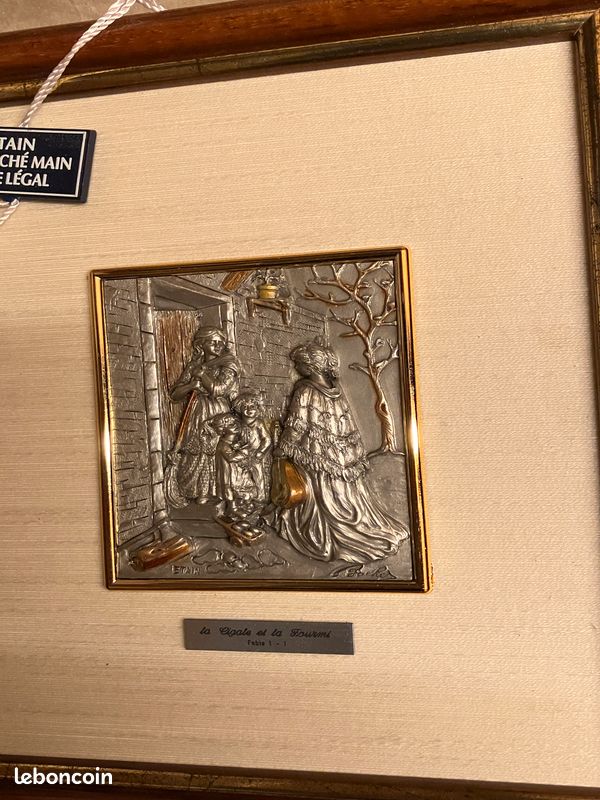 Tableau la cigale et la fourmi etain du prince (image 3)