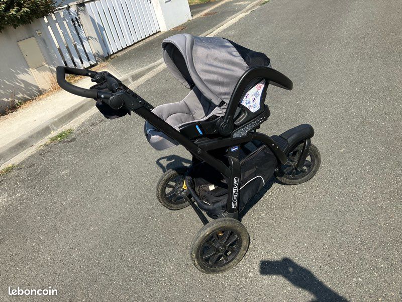 Pack complet Chicco Activ3 – Poussette + nacelle + cosy + base Isofix (image 2)