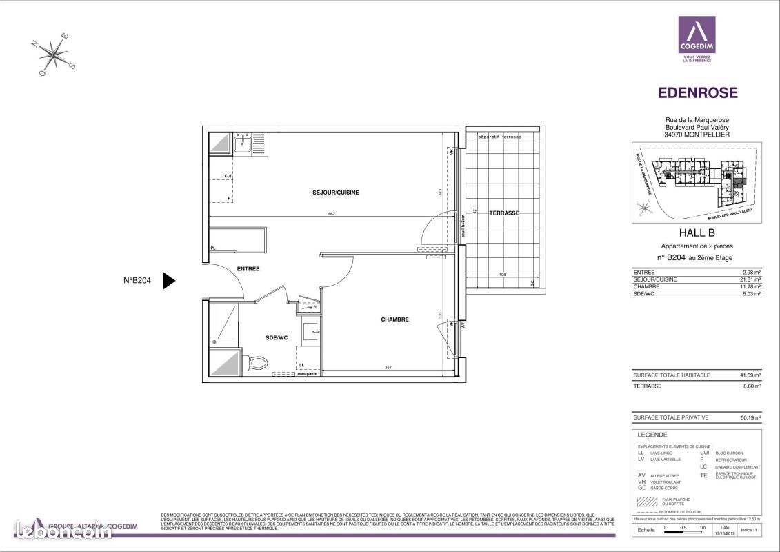 Appartement 2 pièces 41 m² · à Montpellier · 41 m² · 752 €/mois