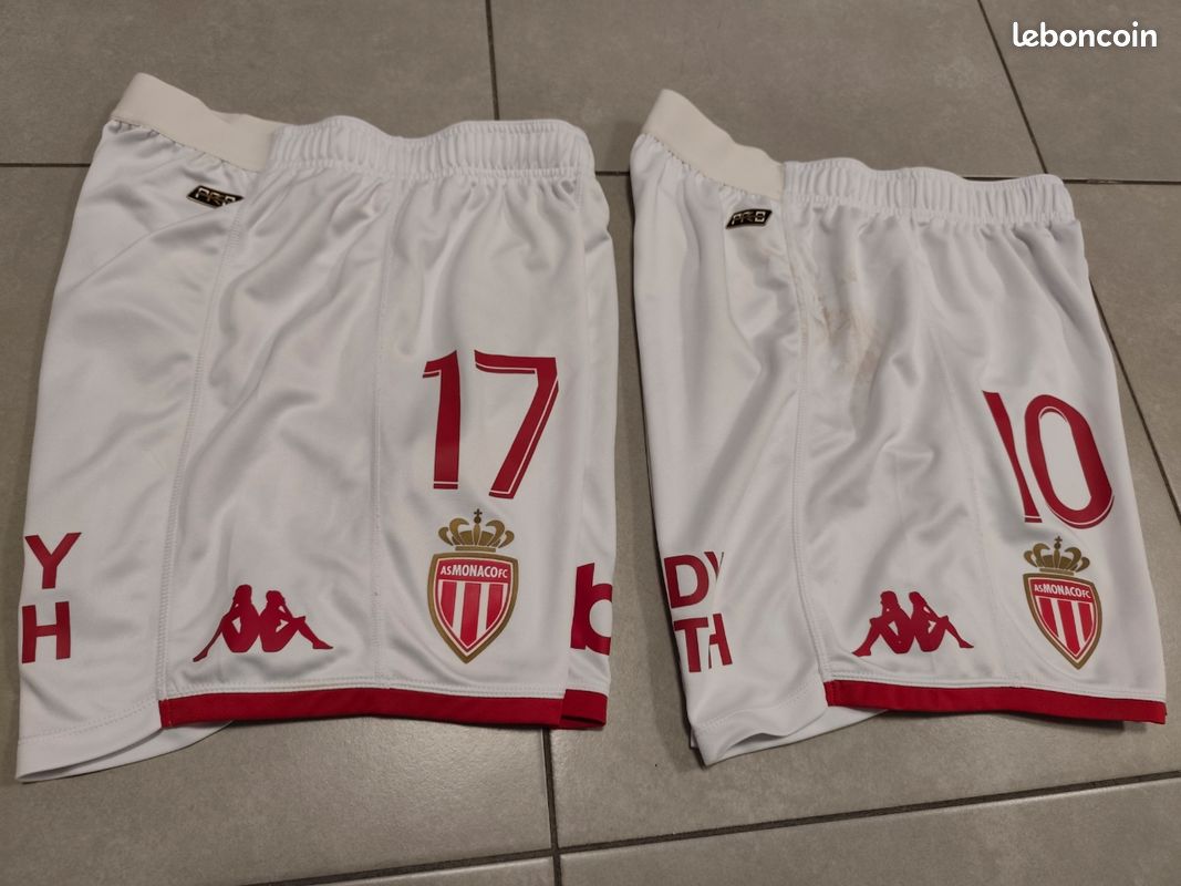 AS MONACO FRANCE 1999/2000 HOME FOOTBALL SHORTS XL #12
