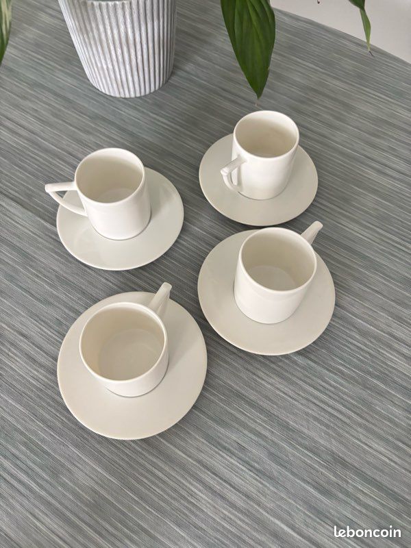 Ensemble tasses à café blanches (image 6)