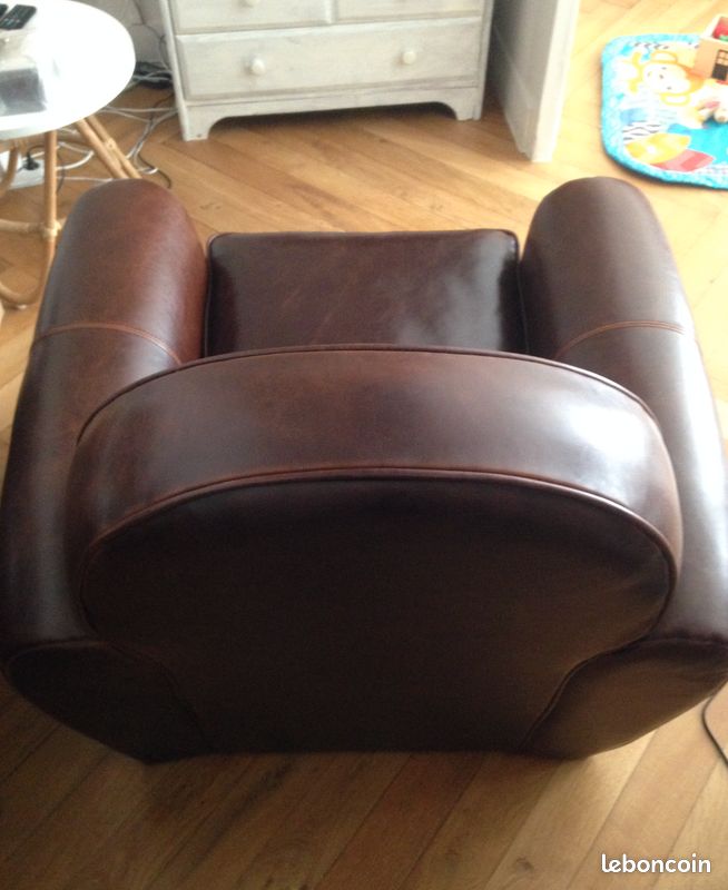 Fauteuil Club livré et sorti d'atelier en cuir - 31 (image 3)