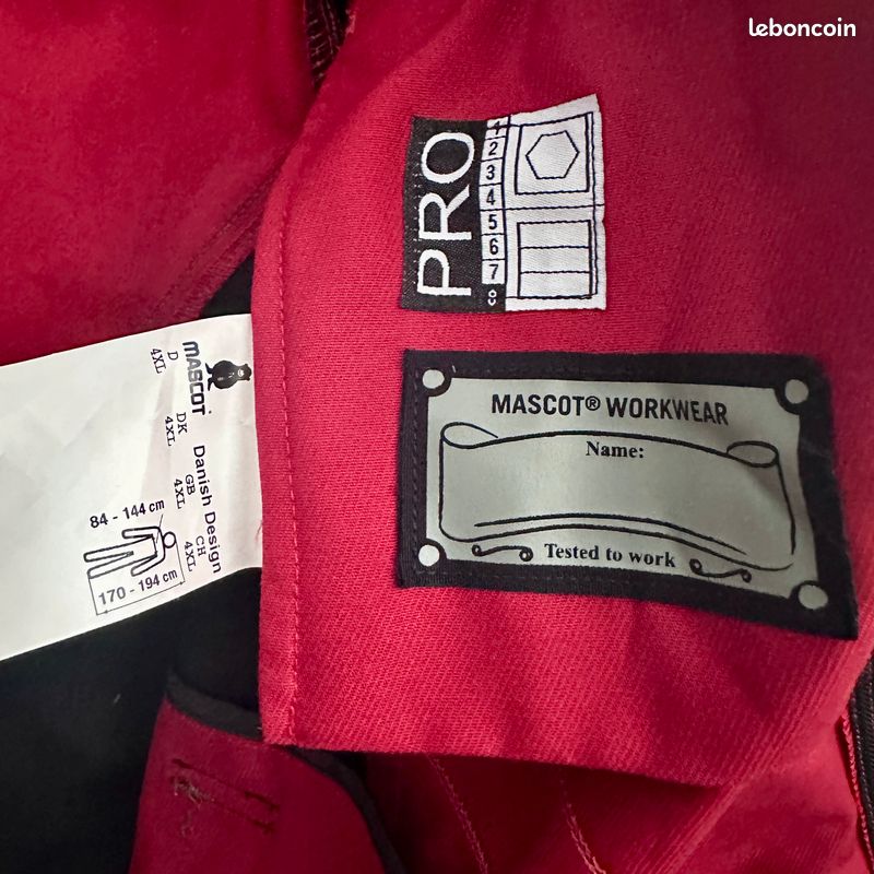 Veste De Travail Mascot Mainz Rouge – Taille 4XL, Tencel – Occasion Très Bon État