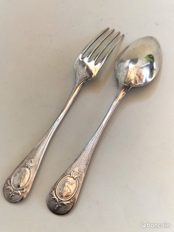 2 Petites Cuillères À Café argent Massif Poinçon Minerve 50g