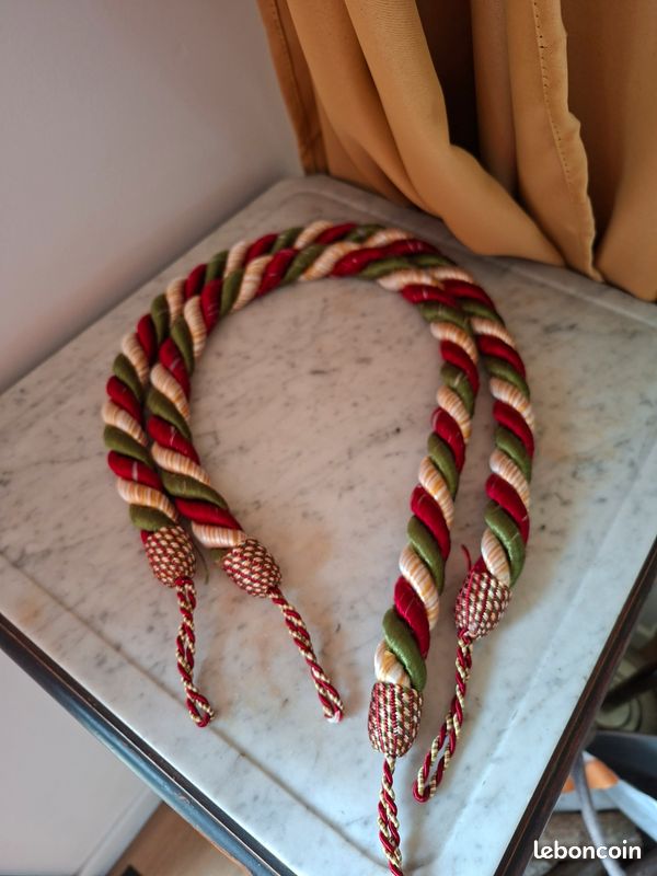 Passementerie - embrases - embrase - paire de cordons renaissance - diametre 20mm - 62.5 de cordon et 80cm de longueur totale - ambrasse (image 4)