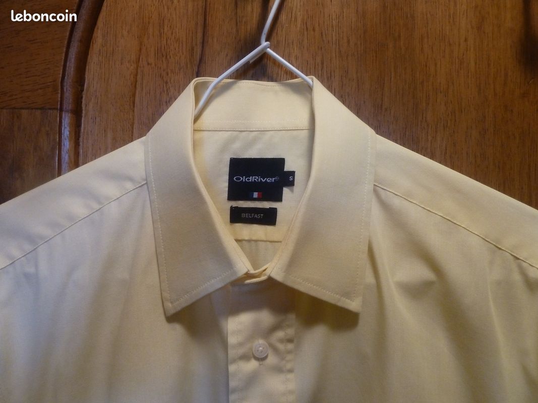 Chemise manches longues en coton jaune "Old River" T S/M (image 3)