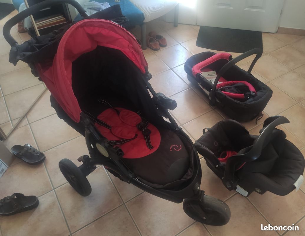 Poussette Bambisol tout terrain roues cosy et nacelle