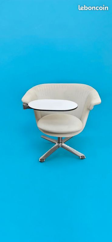 🔥Fauteuil Steelcase i2i crème pivotant avec tablette 🔥 (image 1)