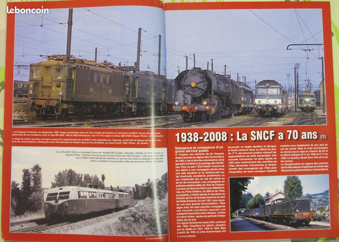 Revue Le Train 12 numéros du 237 au 248 de 2008 Minitrix la SNCF a 70 ans Nuremberg X2800 Mesnay Saucisson Albula Cévennes Coni tuiles Chapeauroux locotracteur Cannes Chamonix BB9600 Heki (image 17)