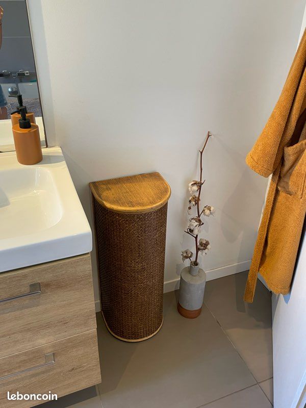 Grand Panier De Rangement Rond Cannage - Déco Bûches/baignoire