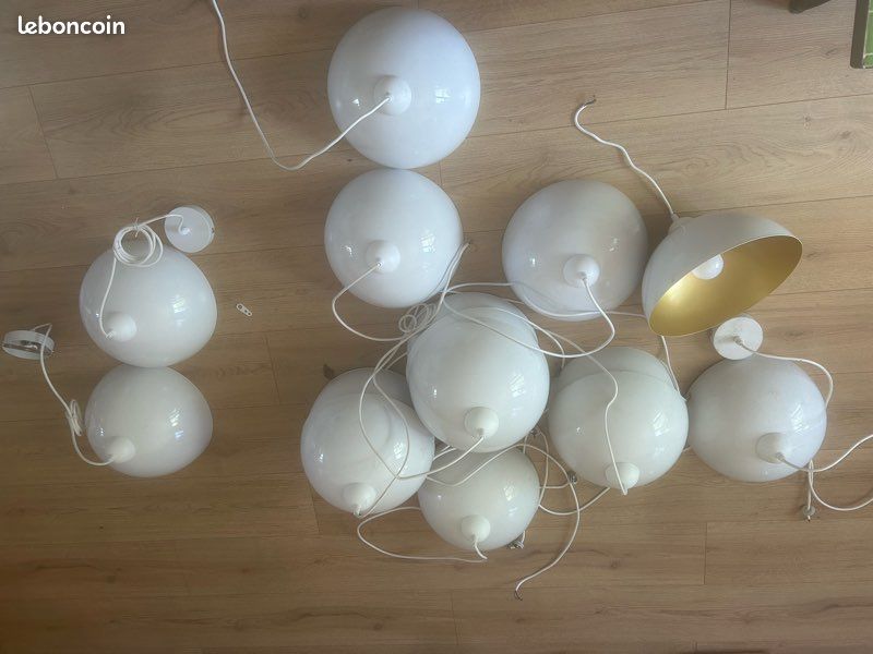 Luminaires suspendus blancs intérieur doré – 16 disponibles – À partir de 17 (image 8)
