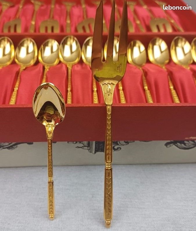 12 Fourchettes à Gâteau Christofle CHINON – 16 Cm – Métal Argenté, Made In France