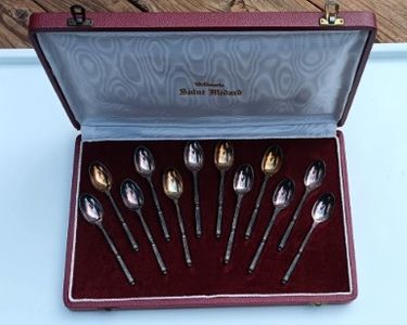 Lot de 12 cuillères à café Christofle modèle Godron - Spoon (12) - Silver plated - auction