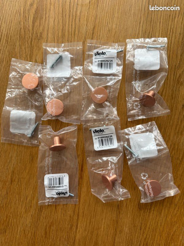 7 Poignée bouton cuivre rose brossé Neuf (image 1)