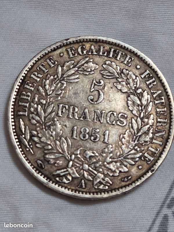 Pièce de collection 5 francs cérès 1851 (image 2)
