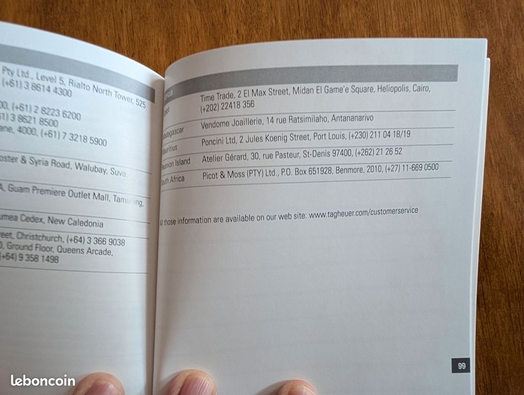 Livret INSTRUCTIONS TAG Heuer Quartz Chronograph Formula 1 & Aquaracer. E12314-5 (image 7)