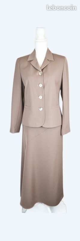 Jupe maxi beige rosé matière fluide - T38 - Etat neuf - Gérard Pasquier (image 4)
