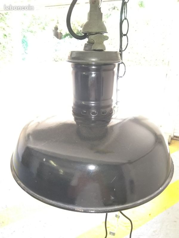 Luminaire/Lampe suspension ancienne d'atelier vintage (image 1)