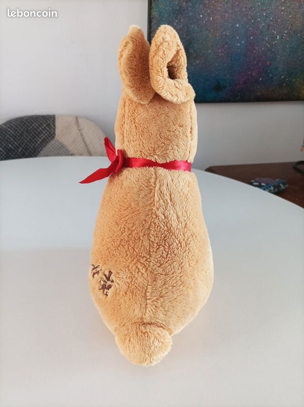 PELUCHE GROS LAPIN ROND BLANC : CE Eveil