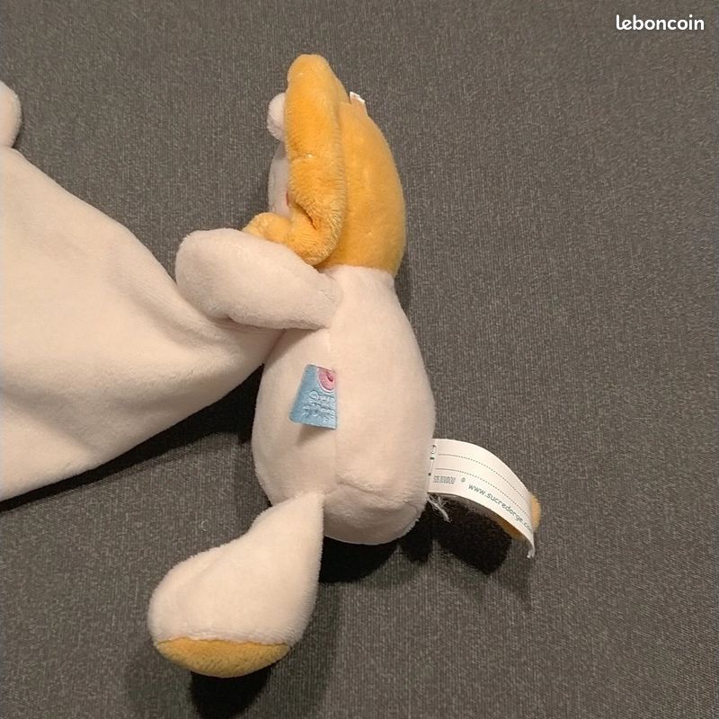 Doudou sucre d'orge petit lion creme beige orange (image 3)