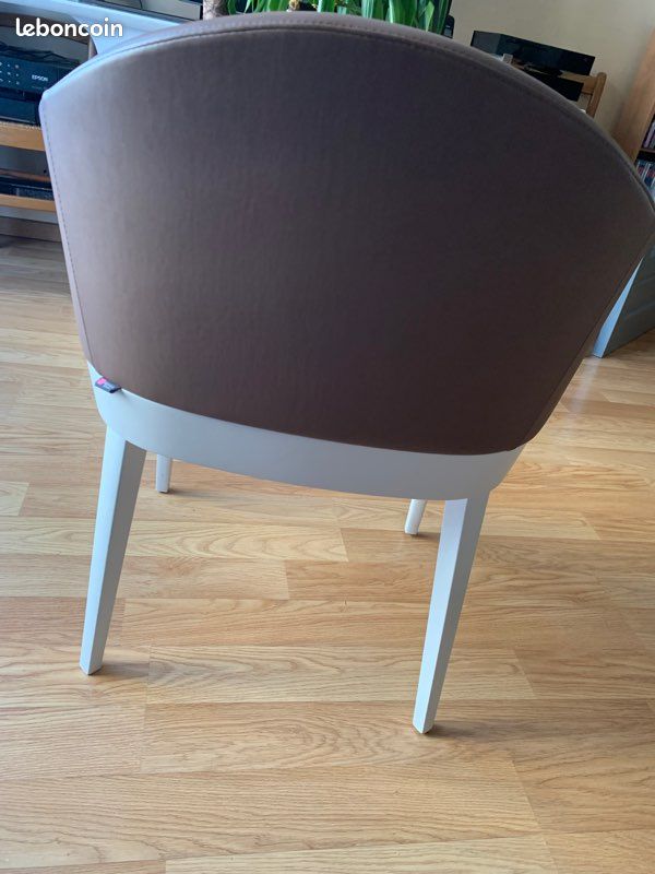 Chaise marron blanc (image 3)