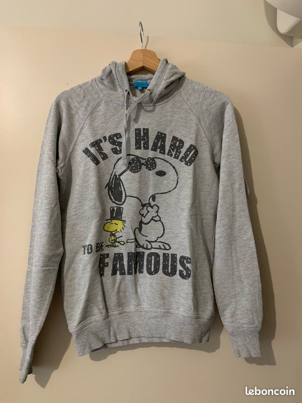Peanuts Snoopy Sweat à Capuche Vintage Unisexe pour Homme et Femme, Snoopy Dark Moka, Small Peanuts Snoopy Sweat à Capuche Vintage Unisexe pour Homme et Femme, Snoopy Dark Moka, Small