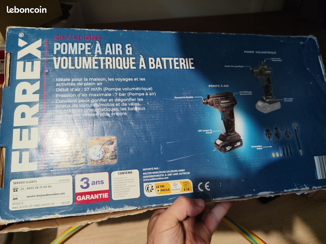 Pompe à air et volumétrique à batterie FERREX - Etat NEUF (image 1)