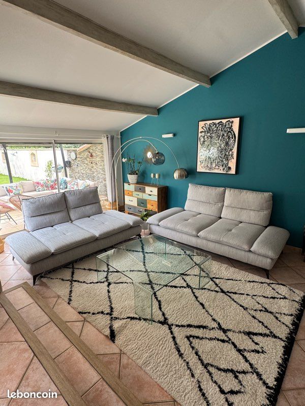 Canapé 3 places 2 relax électrique CURTISS III tissu gris foncé