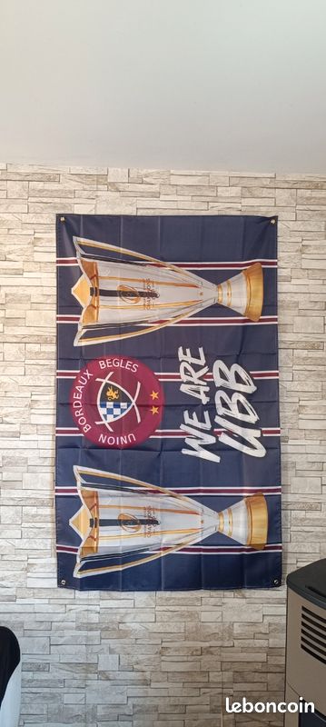 Drapeau UBB Union bordeaux Bègles taille 90 cm par 150 cm neuf (image 8)