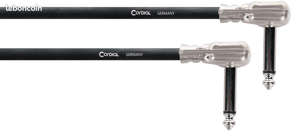 CORDIAL CFIP0.15RR – Câble patch 15 cm avec fiches jack 6,35 mm coudées « Pancake » (DESTOCKAGE) (image 2)