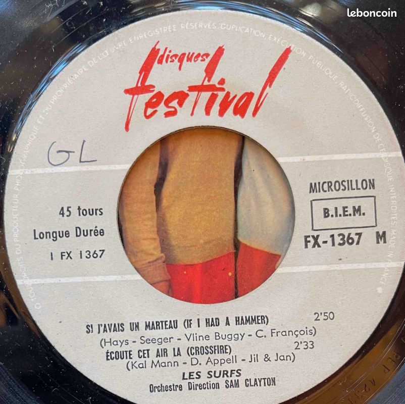 ♥🎼 45t 🇫🇷🇲🇬 Les Surfs (Si j'avais un marteau) ✸ 1963 eo (image 3)