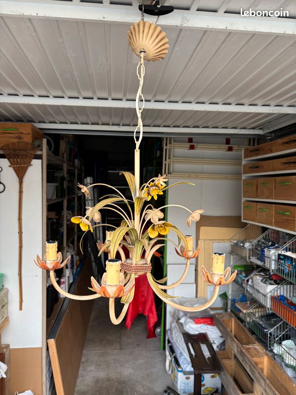 Plusieurs lustres de couleur en 3 ou 5 branches en tbé (image 5)