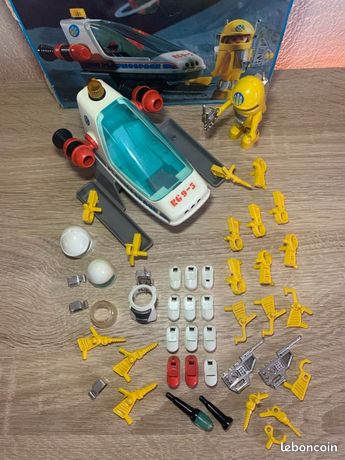 Base Planeur Spatial Playmobil 3509 Vintage - Jouet Espace Rétro En Bon état