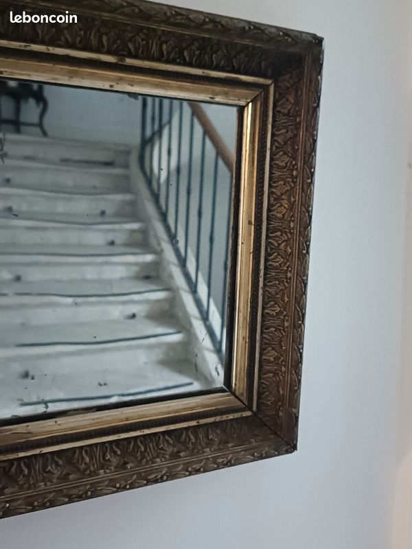 Miroir ancien bois doré et stuc doré - Décoration