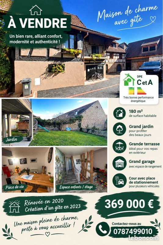 Maison 8 pièces 179 m² · à Beblenheim · 179 m² · 369 900 €
