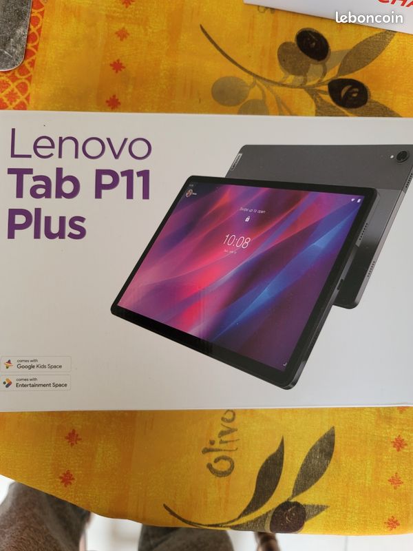 Tablette Lenovo TAP P11..11.2k plus.128GO avec protection cuir servi 1 fois neuve valeur neuve 307,18 avec facture vendu 250e (image 1)