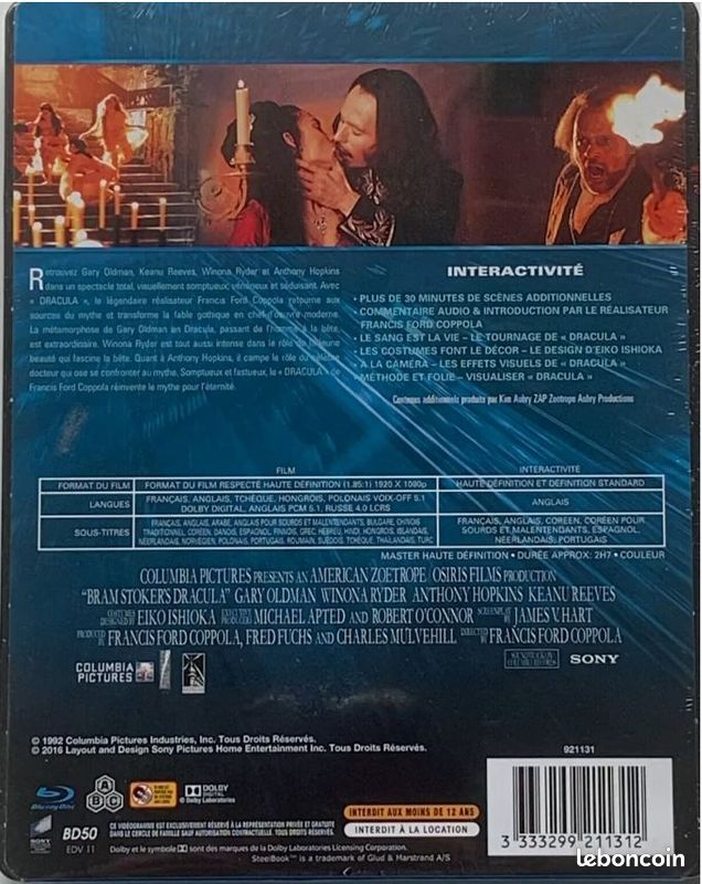 Dracula (blu-ray) Steelbook *NEUF SOUS BLISTER (image 2)