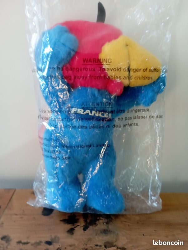 Mascotte Officielle Coupe Du Monde 1998 – Footix En Mousse – Figurine Vintage