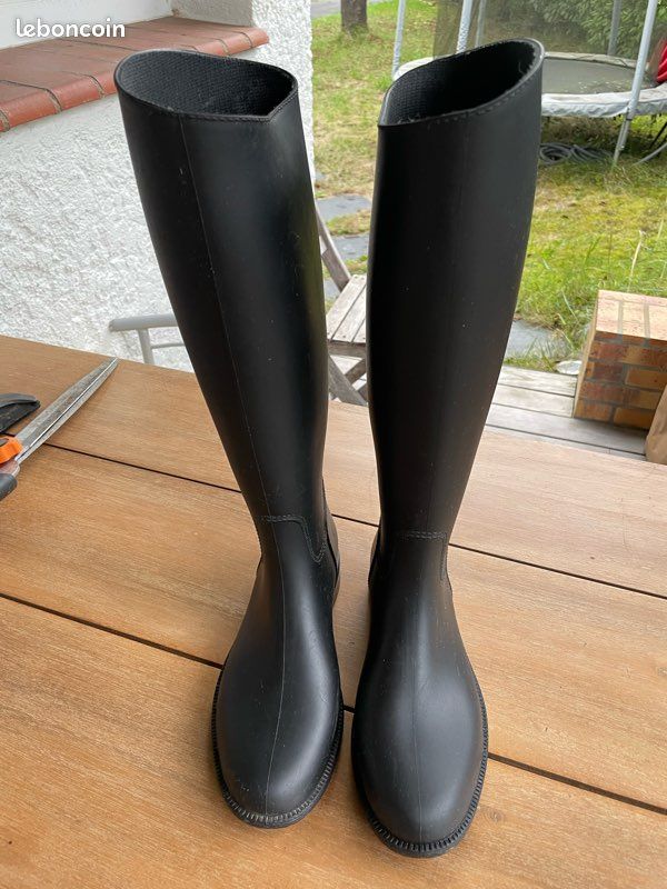 Bottes De Pluie Dafna Femme Noires - Taille US 7 - équitation - Fabriquées En Israël